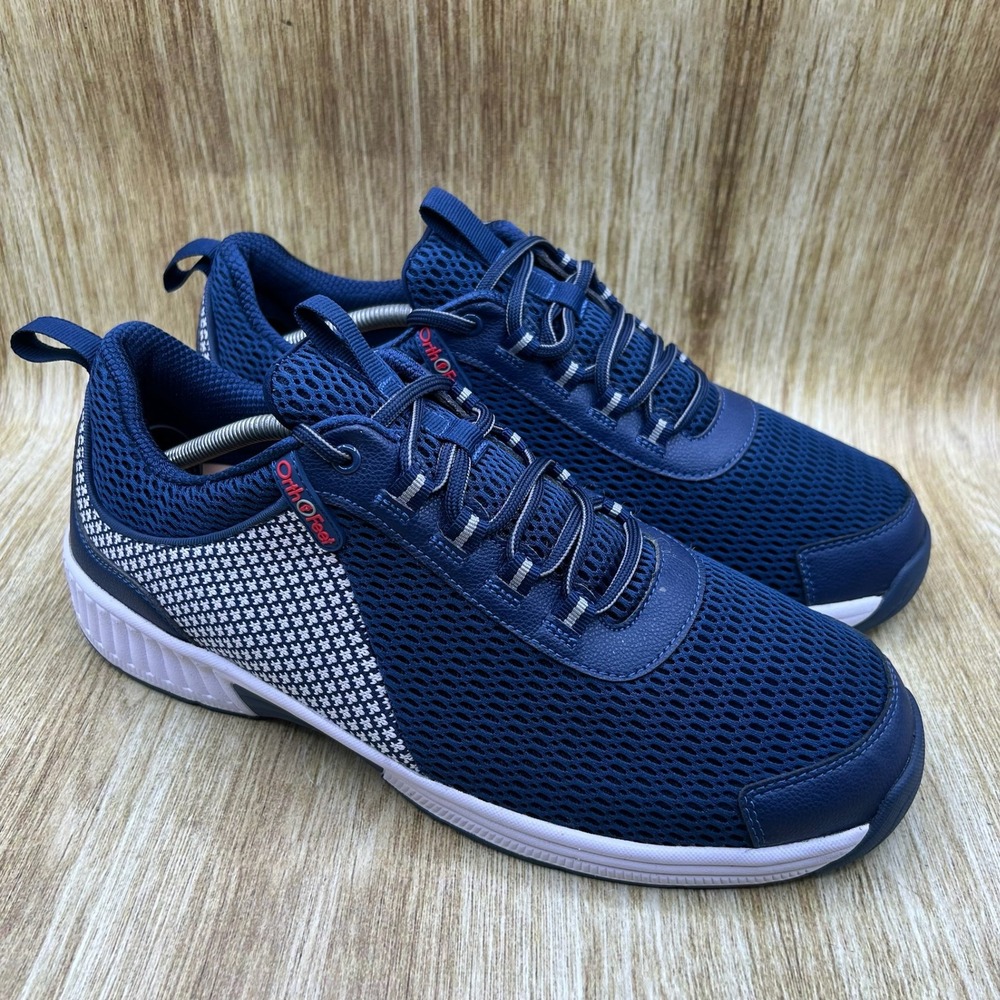 Orthofeet Edgewater Sneakers Men's Size 12 Wide 4E Blue Walking Shoes 616